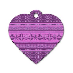 Pattern Dog Tag Heart (two Sides) by Valentinaart