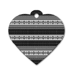 Pattern Dog Tag Heart (one Side) by Valentinaart