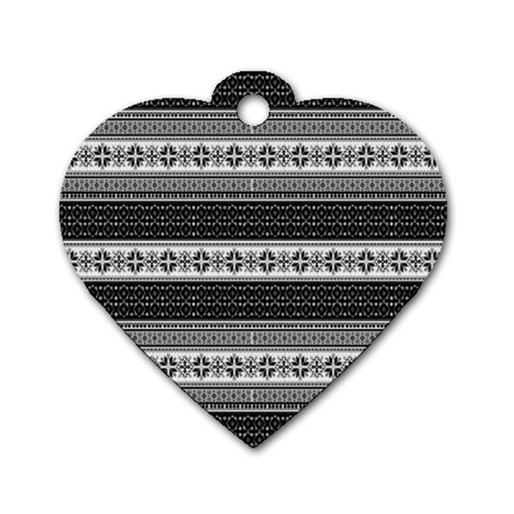 Pattern Dog Tag Heart (One Side)