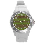 Pattern Round Plastic Sport Watch (L) Front