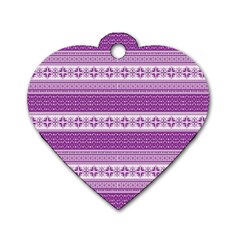 Pattern Dog Tag Heart (one Side) by Valentinaart