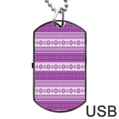 Pattern Dog Tag Usb Flash (one Side) by Valentinaart