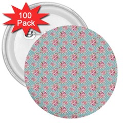 Floral Pattern 3  Buttons (100 Pack)  by Valentinaart