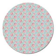 Floral Pattern Magnet 5  (round) by Valentinaart