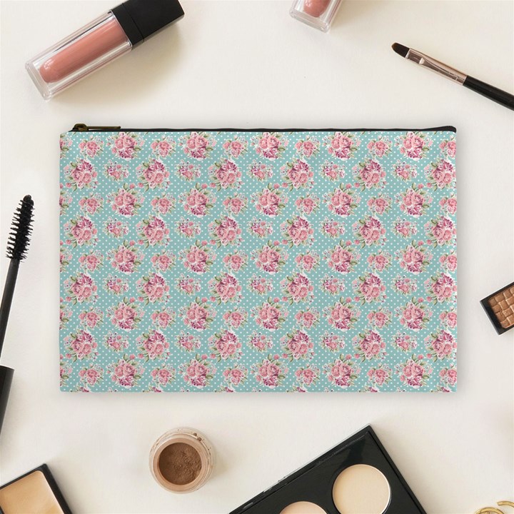 Floral Pattern Cosmetic Bag (Large) 