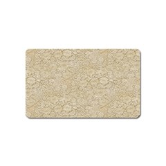 Old Floral Crochet Lace Pattern Beige Bleached Magnet (name Card) by EDDArt