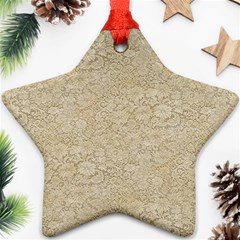 Old Floral Crochet Lace Pattern Beige Bleached Star Ornament (two Sides)