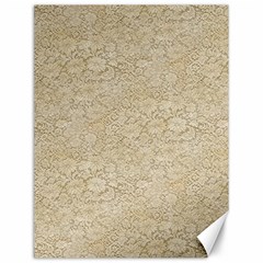 Old Floral Crochet Lace Pattern Beige Bleached Canvas 12  X 16   by EDDArt