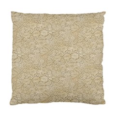 Old Floral Crochet Lace Pattern Beige Bleached Standard Cushion Case (one Side)