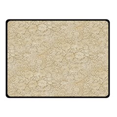 Old Floral Crochet Lace Pattern Beige Bleached Fleece Blanket (small) by EDDArt