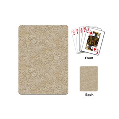 Old Floral Crochet Lace Pattern Beige Bleached Playing Cards (mini) 