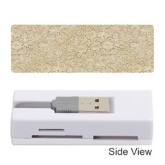 Old Floral Crochet Lace Pattern Beige Bleached Memory Card Reader (stick)  by EDDArt