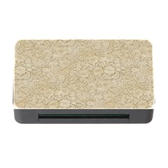 Old Floral Crochet Lace Pattern Beige Bleached Memory Card Reader With Cf by EDDArt