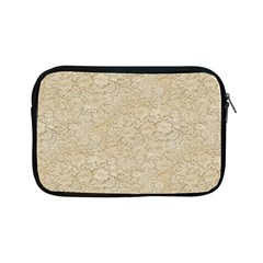 Old Floral Crochet Lace Pattern Beige Bleached Apple Ipad Mini Zipper Cases by EDDArt