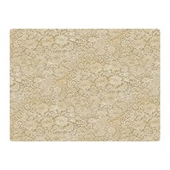 Old Floral Crochet Lace Pattern Beige Bleached Double Sided Flano Blanket (mini) 