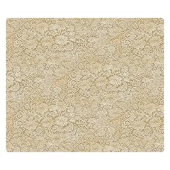 Old Floral Crochet Lace Pattern Beige Bleached Double Sided Flano Blanket (small)  by EDDArt