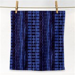 Wrinkly Batik Pattern   Blue Black Face Towel Front