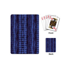 Wrinkly Batik Pattern   Blue Black Playing Cards (mini)  by EDDArt