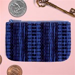 Wrinkly Batik Pattern   Blue Black Large Coin Purse Front