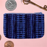 Wrinkly Batik Pattern   Blue Black Large Coin Purse Back