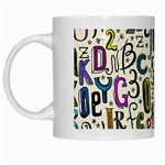 Colorful Retro Style Letters Numbers Stars White Mugs Left