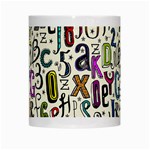 Colorful Retro Style Letters Numbers Stars White Mugs Center