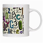 Colorful Retro Style Letters Numbers Stars White Mugs Right