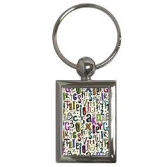 Colorful Retro Style Letters Numbers Stars Key Chains (rectangle)  by EDDArt