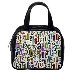 Colorful Retro Style Letters Numbers Stars Classic Handbags (one Side) by EDDArt