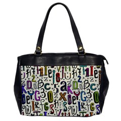 Colorful Retro Style Letters Numbers Stars Office Handbags by EDDArt