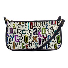 Colorful Retro Style Letters Numbers Stars Shoulder Clutch Bags by EDDArt