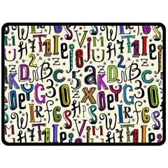 Colorful Retro Style Letters Numbers Stars Fleece Blanket (large)  by EDDArt