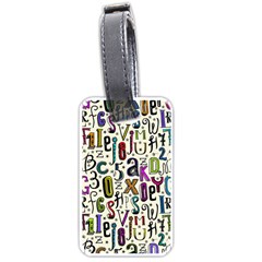 Colorful Retro Style Letters Numbers Stars Luggage Tags (one Side)  by EDDArt