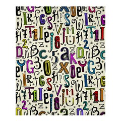 Colorful Retro Style Letters Numbers Stars Shower Curtain 60  X 72  (medium)  by EDDArt