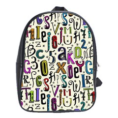 Colorful Retro Style Letters Numbers Stars School Bags (xl) 