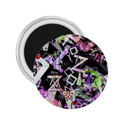 Chaos With Letters Black Multicolored 2 25  Magnets by EDDArt