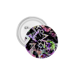 Chaos With Letters Black Multicolored 1 75  Buttons