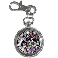 Chaos With Letters Black Multicolored Key Chain Watches by EDDArt