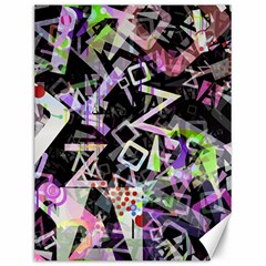 Chaos With Letters Black Multicolored Canvas 12  X 16   by EDDArt