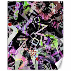 Chaos With Letters Black Multicolored Canvas 16  X 20   by EDDArt