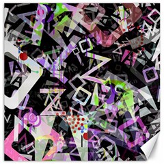 Chaos With Letters Black Multicolored Canvas 20  X 20   by EDDArt