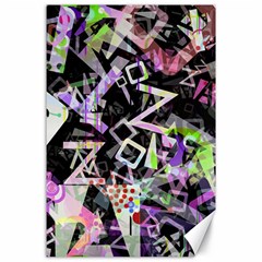 Chaos With Letters Black Multicolored Canvas 24  X 36  by EDDArt