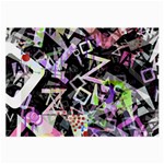 Chaos With Letters Black Multicolored Large Glasses Cloth (2-Side) Front