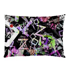 Chaos With Letters Black Multicolored Pillow Case by EDDArt