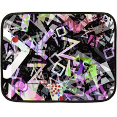 Chaos With Letters Black Multicolored Fleece Blanket (mini) by EDDArt