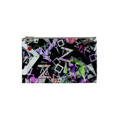 Chaos With Letters Black Multicolored Cosmetic Bag (small)  by EDDArt