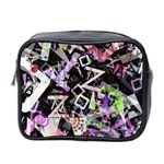 Chaos With Letters Black Multicolored Mini Toiletries Bag 2-Side Front