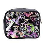 Chaos With Letters Black Multicolored Mini Toiletries Bag 2-Side Back