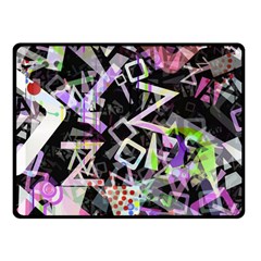 Chaos With Letters Black Multicolored Fleece Blanket (small) by EDDArt