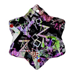 Chaos With Letters Black Multicolored Ornament (snowflake) by EDDArt